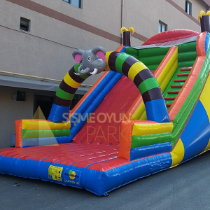 Renkli Fil Şişme Kaydırak